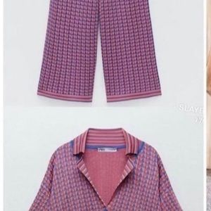 Zara knit jacquard matching set